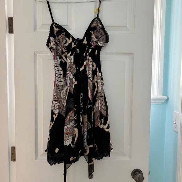 100% Silk butterfly cocktail dress - Picture 1 of 8